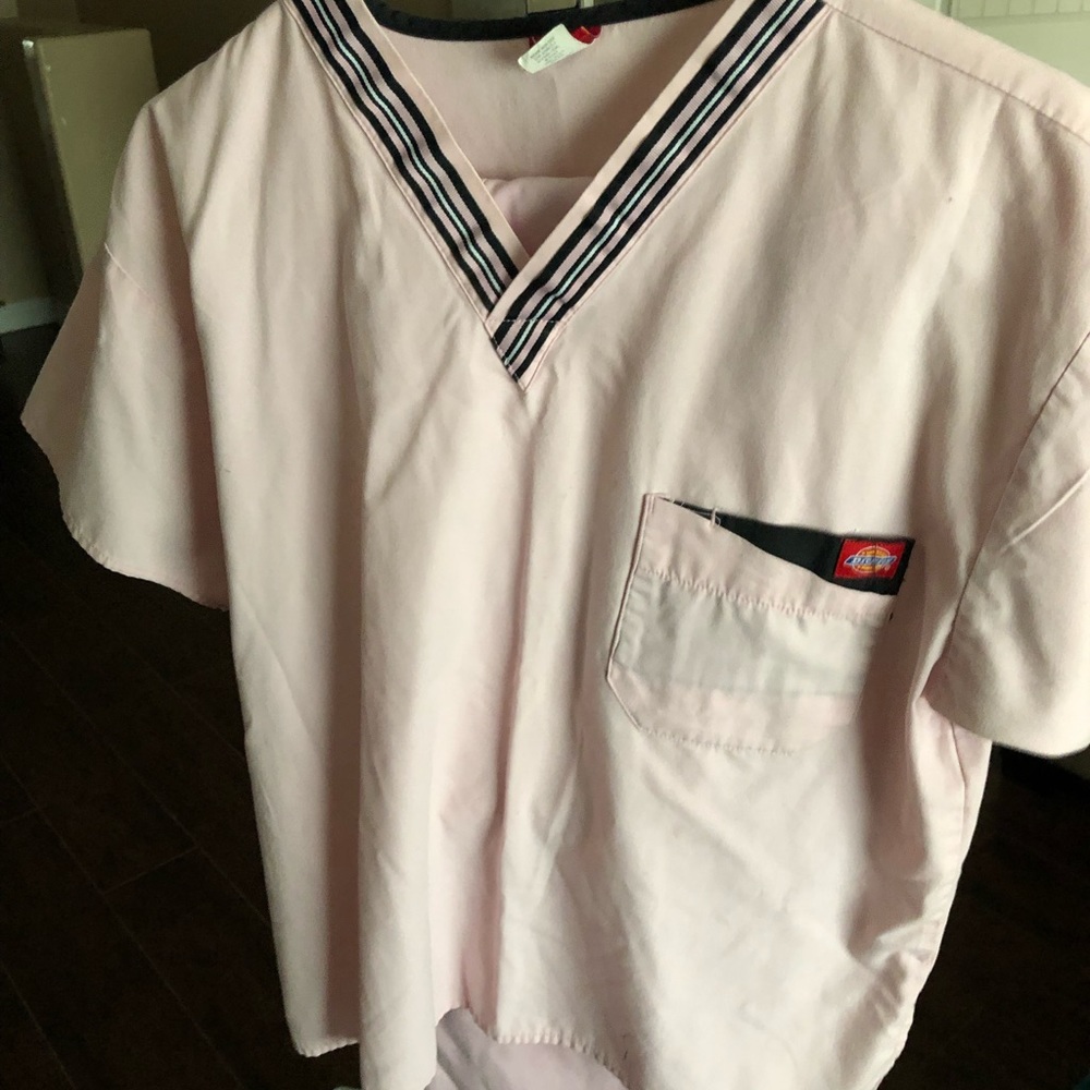 Women scrubs pink small dickies cutie